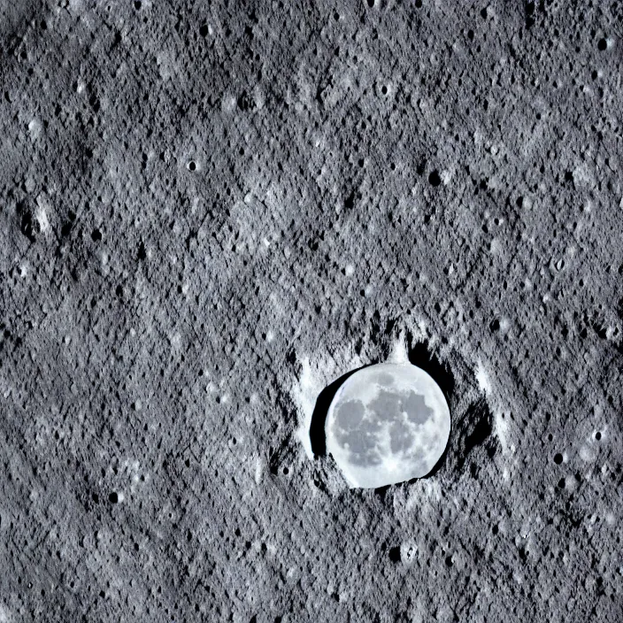 Image similar to wide angle view of the moon with punisher symbol in the form of a lunar crater