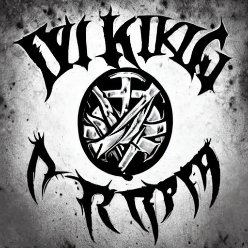 Prompt: viking death grip band logo, viking metal, melodic deathmetal