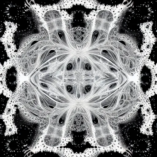 Image similar to inside of a black hole, fractal patterns,