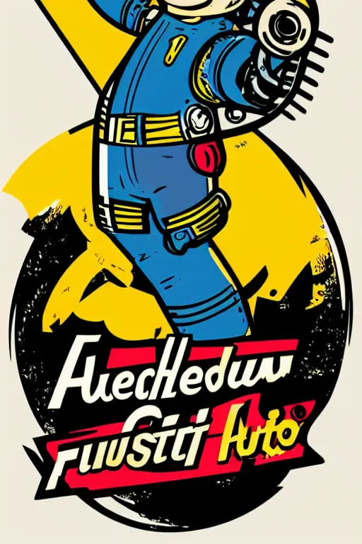 Image similar to fallout 7 6 retro futurist illustration art by butcher billy, sticker, colorful, illustration, highly detailed, simple, smooth and clean vector curves, no jagged lines, vector art, smooth andy warhol style