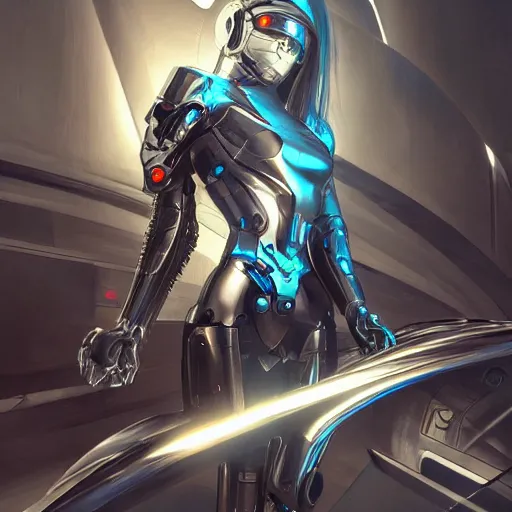 Prompt: edgy futuristic cyborg, chrome motorcycle parts , cinematic lighting, highly detailed, trending art station, concept art, Unreal Engine 5, Photorealism, 8k resolution, cinema 4d, 3D, beautiful, art by artgerm and greg rutkowski and alphonse mucha and loish and WLOP