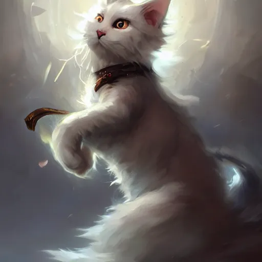 Prompt: arcane style white fluffy cat, bomb boom, bomb boom, bomb boombomb boom, bomb explosion, boom, bright art masterpiece artstation. 8 k, sharp high quality artwork in style of jose daniel cabrera pena and greg rutkowski, concept art by tooth wu, blizzard warcraft artwork, hearthstone card game artwork, exploding, grenade explosion