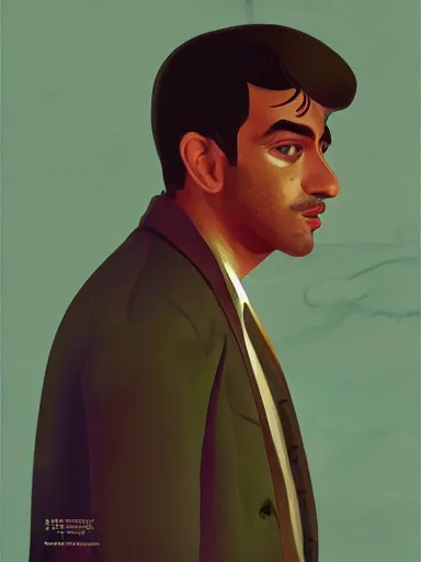 Image similar to artwork by Saul Leiter and Enjolras Delphin, of a solo individual portrait of an Indian guy with lilies, dapper, simple illustration, domestic, nostalgic, full of details, Matte painting, trending on artstation and unreal engine