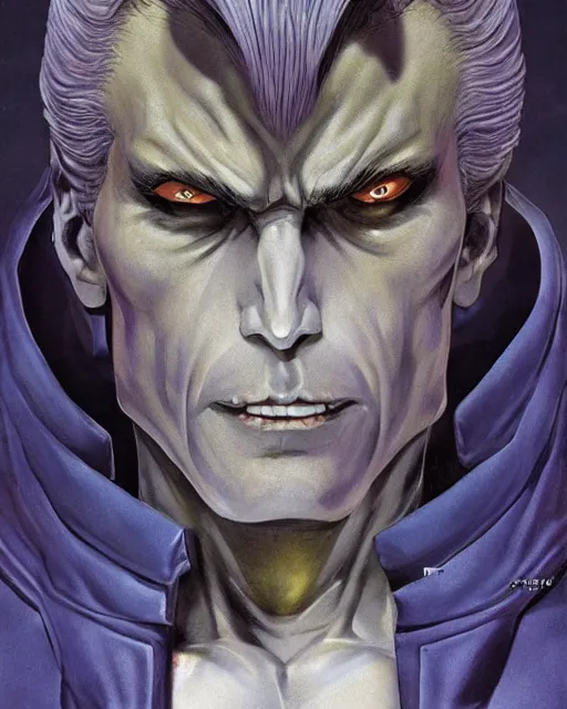 Prompt: portrait of dio from jojo bizzare adventure painted by hirohiko araki and wayne barlowe and greg rutkowski