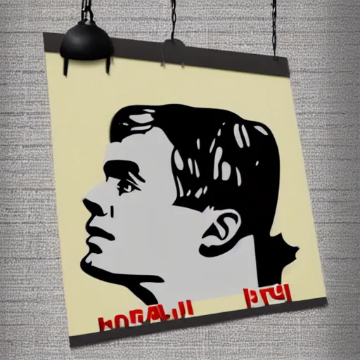 Image similar to individual handsome alan turing silk screen butcher billy style