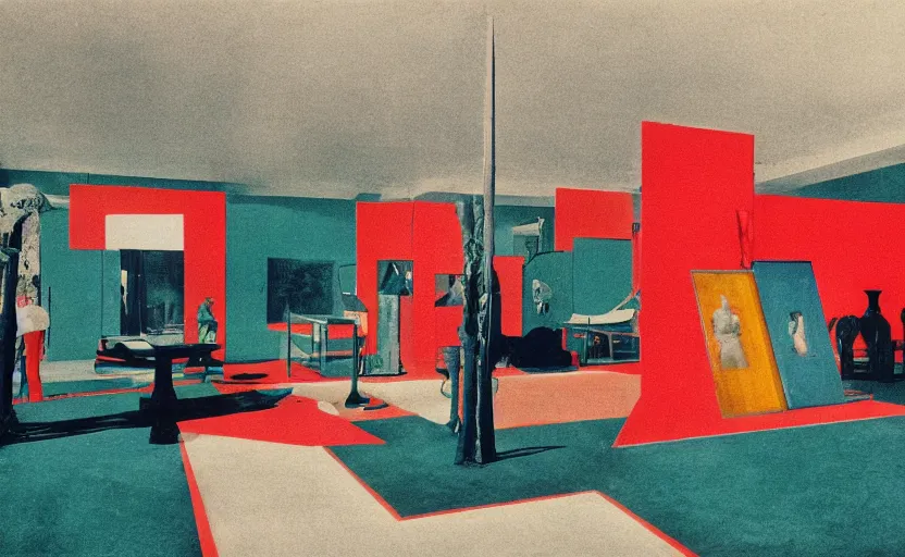 Prompt: a restored photography of a collection of contemporary objects, ( ( ( fauvisme ) ) ), in the style of memphis design, ( ( ( ( ( outdoor ) ) ) ) ), ( ( ( neo modernism ) ) ), 1 9 2 0, bright colors, documentary