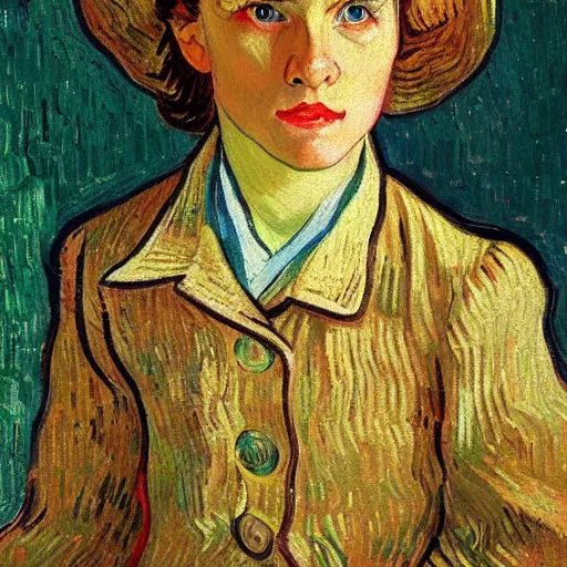 Image similar to high quality high detail painting by vincent van gogh, hd, young pale girl, photorealistic lighting