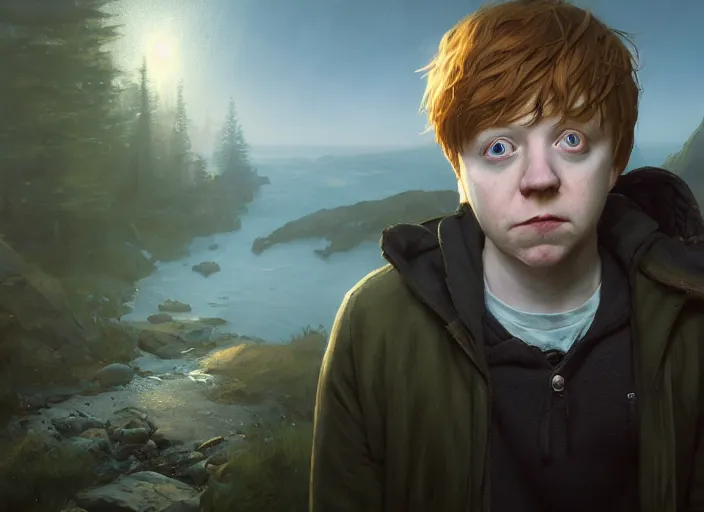 Image similar to highly detailed portrait of rupert grint, in life is strange, stephen bliss, 8 k, unreal engine, fantasy art by greg rutkowski, loish, rhads, ferdinand knab, makoto shinkai and lois van baarle, ilya kuvshinov, rossdraws, tom bagshaw, global illumination, radiant light, detailed and intricate environment