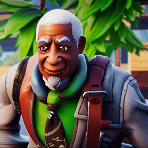 Prompt: a screenshot from the gaming fortnite featuring bill cosby