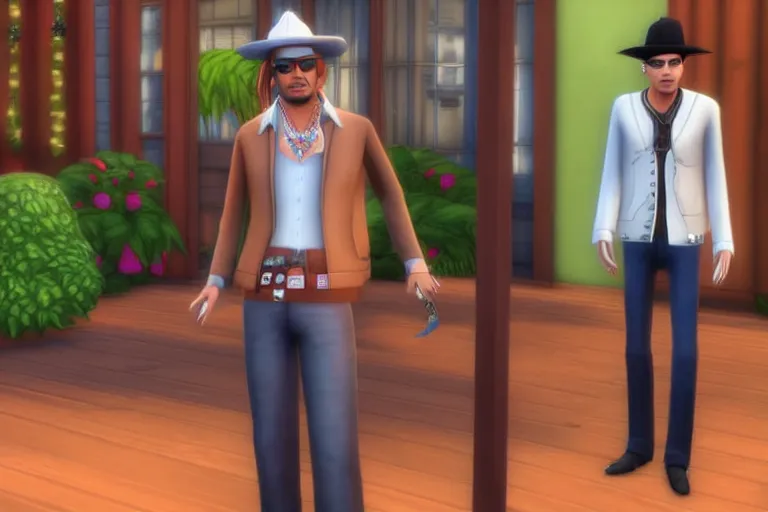 Image similar to johnny depp in sims 4