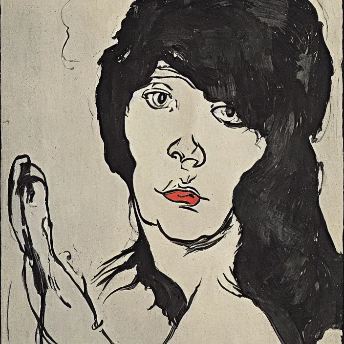 Image similar to portrait of a panther woman. henri de toulouse - lautrec, aubrey beardsley