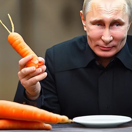 Image similar to putin eating a carrot, but carrot is chesspiece