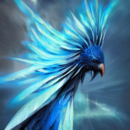 blue phoenix bird drawing