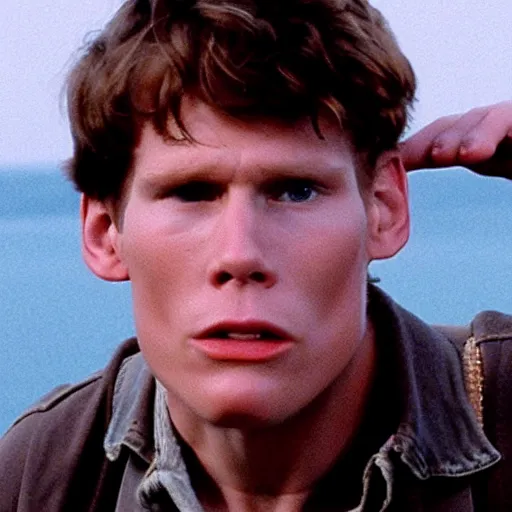 Image similar to Live Action Still of Jerma985 in The Goonies, real life, hyperrealistic, ultra realistic, realistic, highly detailed, epic, HD quality, 8k resolution, body and headshot, film still