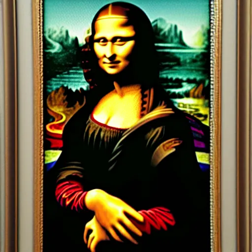 Image similar to Mona Lisa made of Lego