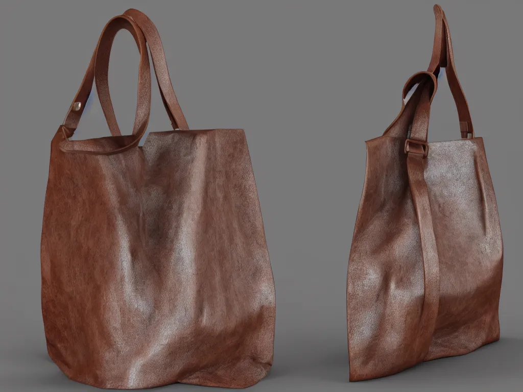 Prompt: futuristic leather bag in the style of brand mlouye, tote bag, product concept, 3 d render, octane renderer, raytracing, 8 k resolution, rim light, hyperrealistic, photorealistic, high definition, highly detailed, tehnicolor, product photography, masterpiece