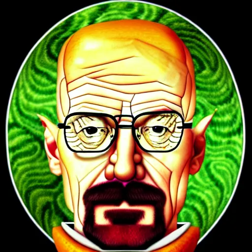 Image similar to walter white in the style of giuseppe arcimboldo, fruits