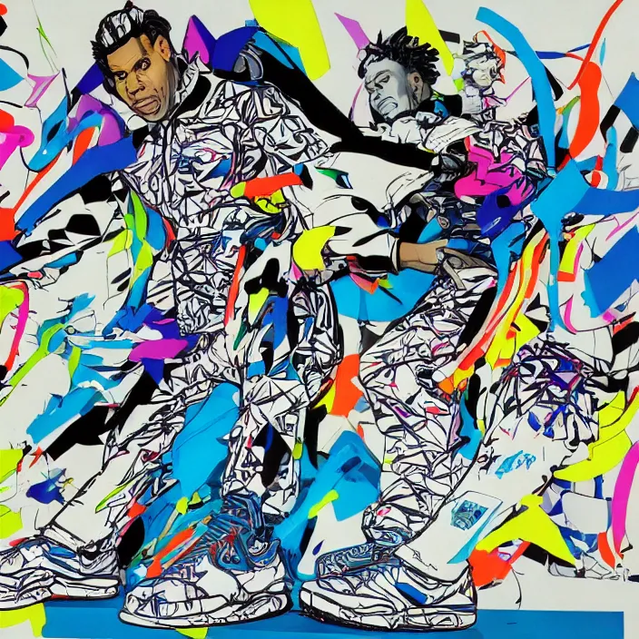 Image similar to futuristic sneakers in jeff koons hip hop bauhaus style, highly detailed, hyper realistic, art by todd mcfarlane