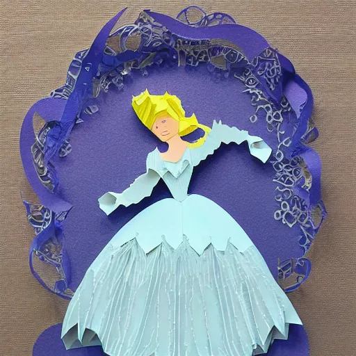 Image similar to cut paper sculpture of cinderella