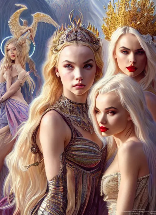 Image similar to ultra realistic illustration, a stunningly beautiful greek gothic goddess of chaos played by jordyn jones and dove cameron and margot robbie and taylor swift and megan fox, intricate, elegant, highly detailed, digital painting, artstation, concept art, smooth, sharp focus, illustration, art by artgerm and greg rutkowski and alphonse mucha