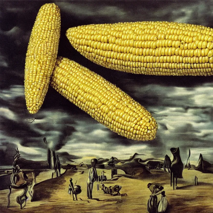 Prompt: corn on the cob, by salvador dali. surrealism