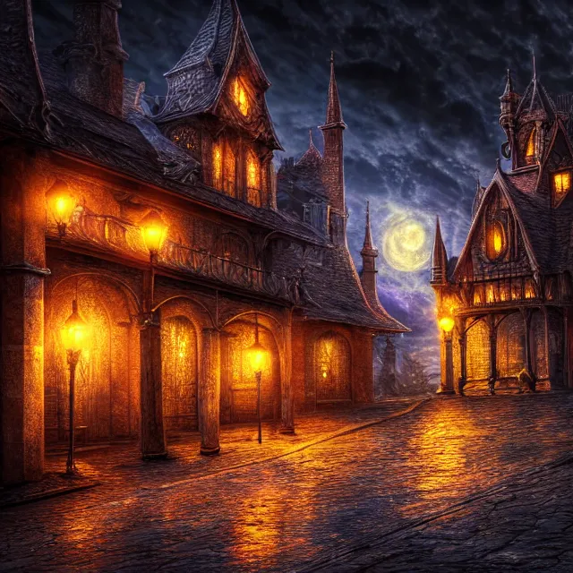 Image similar to night, fantasy, highly detailed, 4 k, hdr, smooth, sharp focus, high resolution, award - winning photo, photorealistic