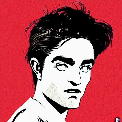 Image similar to “ robert pattinson retro minimalist portrait by jean giraud, moebius, sharp, smooth face, comic, 8 k ”