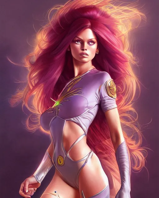 Image similar to ultra realistic illustration, brigitte bardot as starfire anime, intricate, elegant, highly detailed, digital painting, artstation, concept art, smooth, sharp focus, illustration, art by artgerm and greg rutkowski and alphonse mucha and wlop