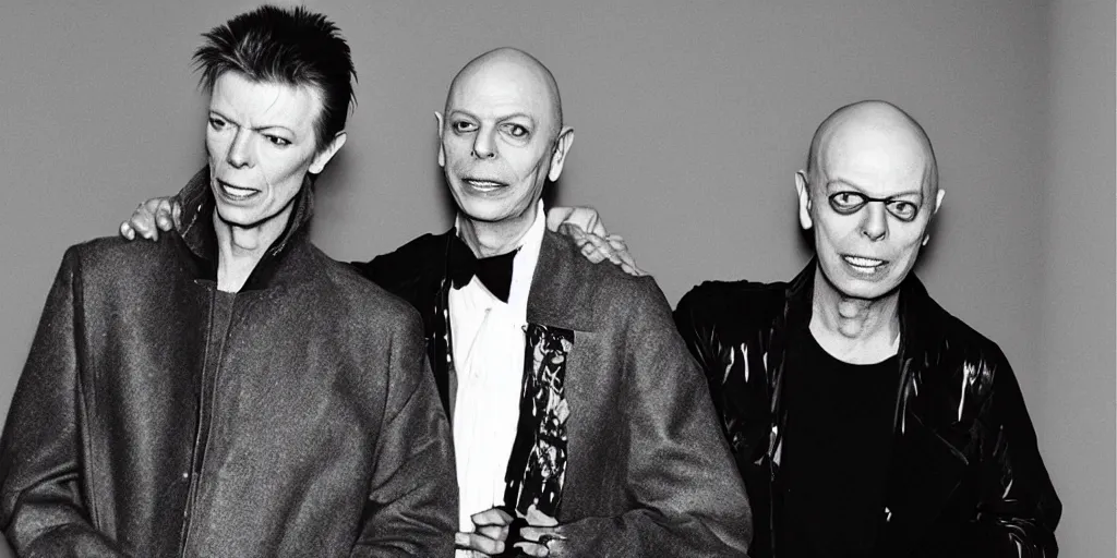 Image similar to david bowie with brian eno, 2 0 4 0 year