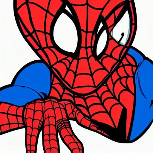 Image similar to cartoon drawing of spiderman taking medicine