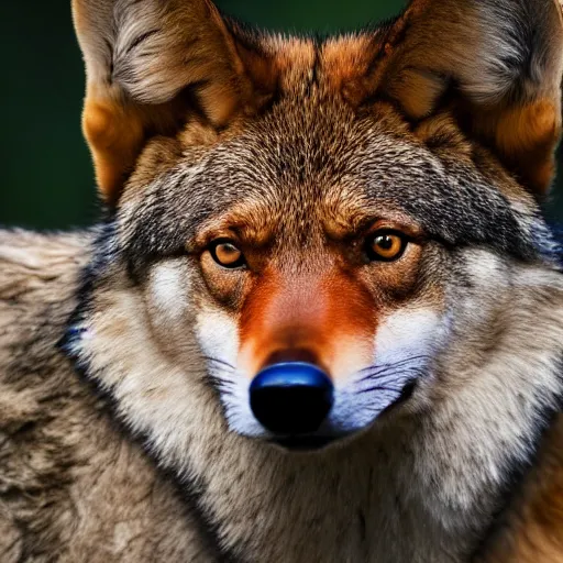 Prompt: professional photograph of a brown red wolf, high quality, hd, 8 k, 4 k, magnificent, award - winning, nature, nature photography, awe - inspiring, highly detailed, amazing