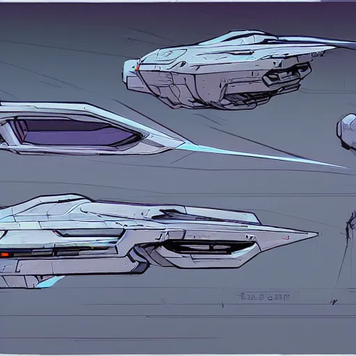 Image similar to pastel coloured illustration of alien spaceship scifi tech hardsurface shape form exploration, big medium small, artstation, colored marker, syd mead, ian mcque, concept art