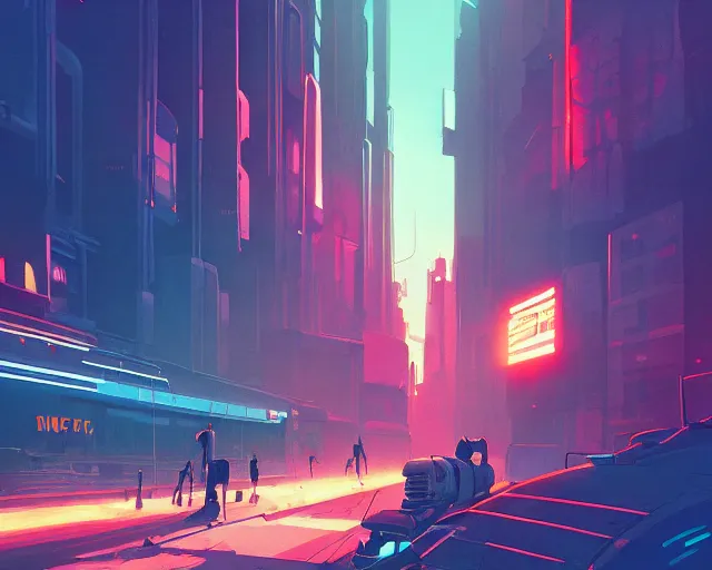 Prompt: painting of dystopian cyberpunk london, by james gilleard, atey ghailan, goro fujita, jama jurabaev, cel shaded, rim light, cinematic shot, exquisite lighting, clear focus, brush stroke, hyperspace, vibrant colors, very coherent, plain background, soft painting