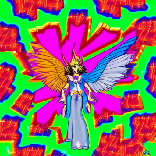 Prompt: “lisa frank starscream”