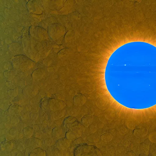 Image similar to hexagon sun shields floating above earth, unreal engine, digital art, solar eclipse, seen from earth