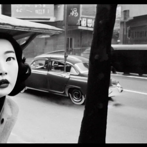 Prompt: 1950s Korean thriller film noir, 35mm film, Cooke Varotal 20-100 T3.1