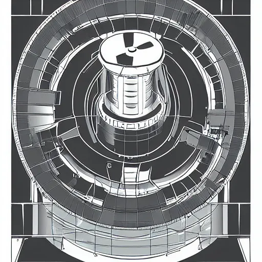 Image similar to illustration of the core of a nuclear reactor, by laurie greasley and james stokoe