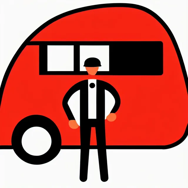 Prompt: bus driver in running point guard position vector logo, professional sports style, flat colour, SVG, professional, sharp edges