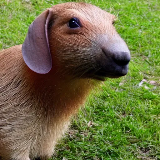 Image similar to capybara dachshund mixed breed