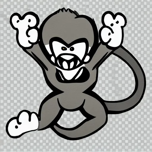 Prompt: monkey drawn by ken sugimori, digital art