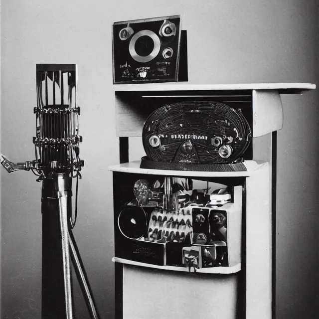 Image similar to vintage photograph of a dream recording machine