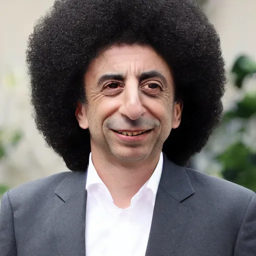 Prompt: eric zemmour afro hair