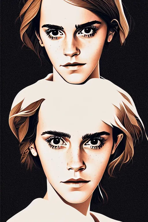 Image similar to portrait of emma watson by james jean by ilya kuvshinov kintsugi