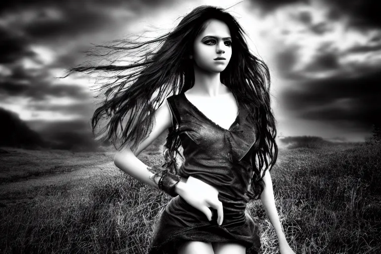 Prompt: girl, fantasy, black and white, ultra realistic!!!, hdr, clear weather, golden hour, sharp focus