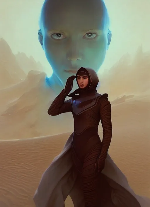 Image similar to dune future fashion futurism as thufir hawat, human computer, VR headset, cyber augmentation implant, digital art from artstation by Ruan Jia and Mandy Jurgens and Artgerm and william-adolphe bouguereau