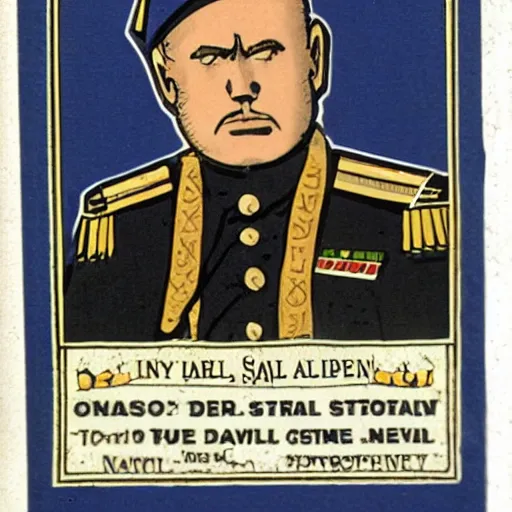 Prompt: general despair, colonel of despair ships incorporated, navy ad