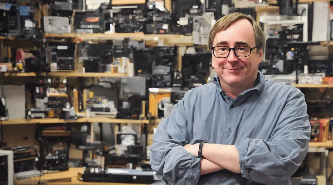 Image similar to vinil scale figure of Linus Torvalds, photo product