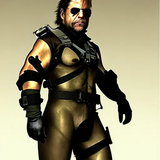 Image similar to beautiful videogame concept art of danny devito from metal gear solid