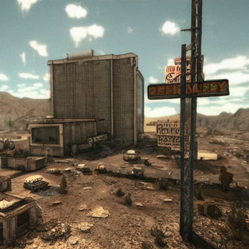 Image similar to polaroid hyper realistic fallout New Vegas by Tarkovsky