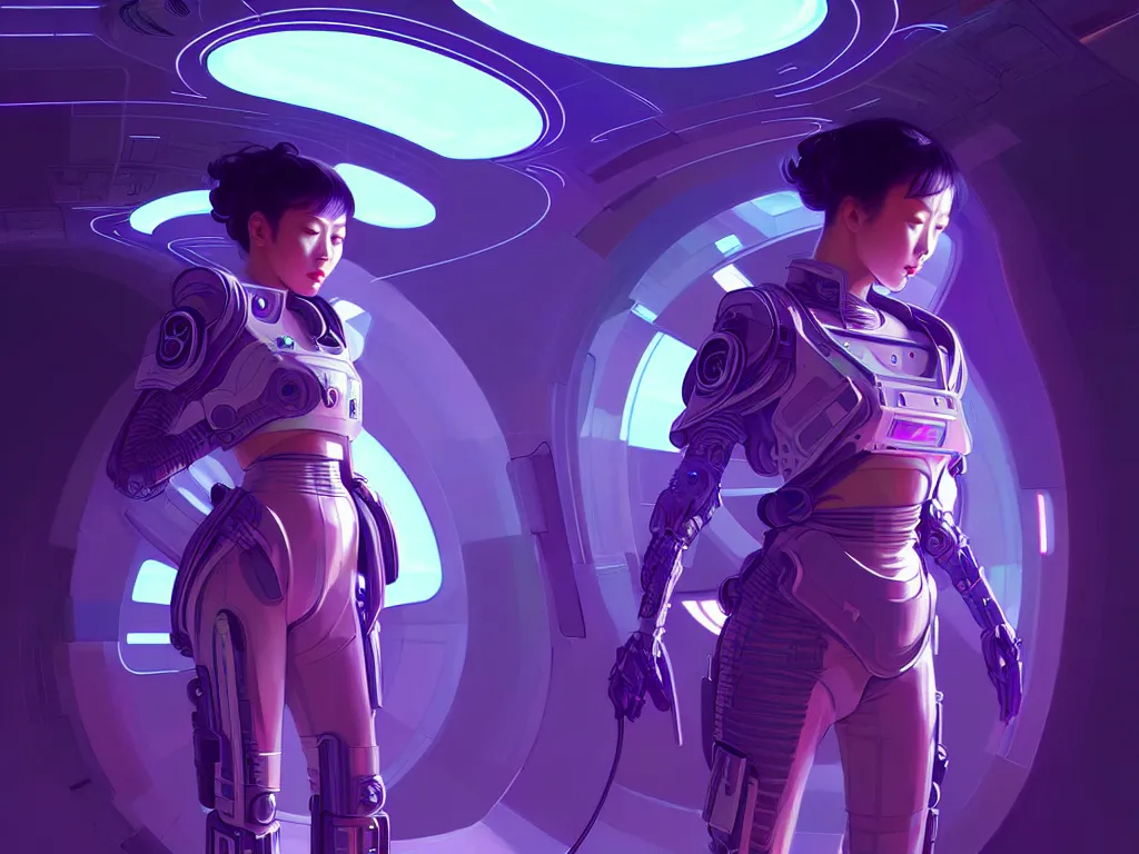 Prompt: portrait futuristic planet earth police uniform female, in a future huge spaceship internal, neon light, ssci - fi and fantasy, intricate and very very beautiful and elegant, highly detailed, digital painting, artstation, concept art, smooth and sharp focus, illustration, art by tan zi and ayanamikodon and alphonse mucha and wlop